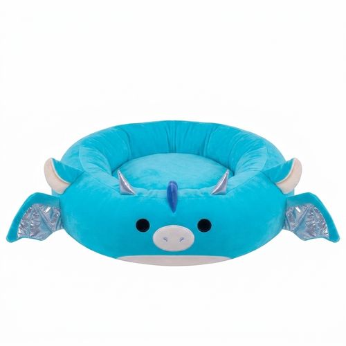 Squishmallows Tatiana the Dragon 24-inch iridescent plush bolster pet bed